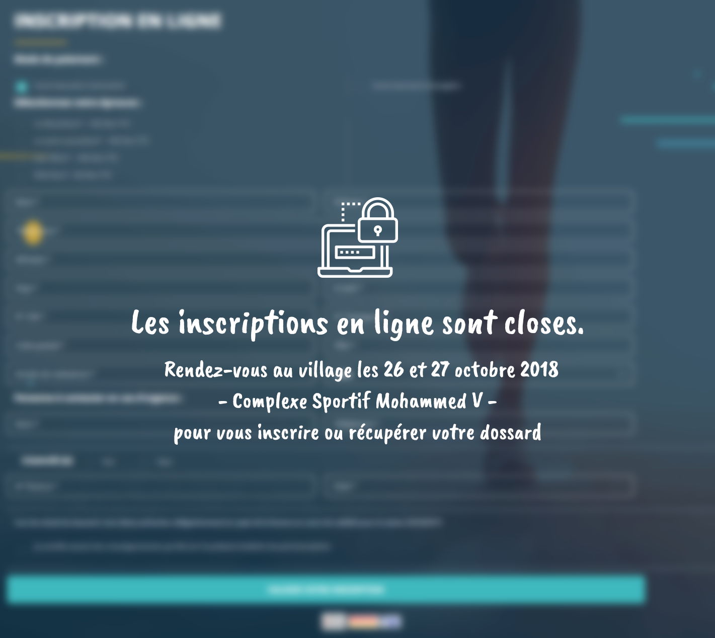 les inscriptions en ligne sont closes